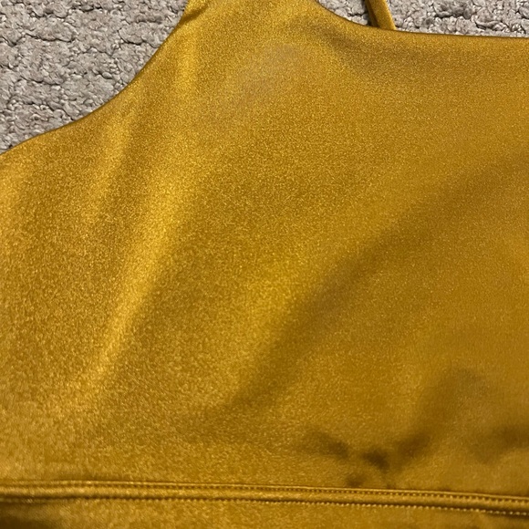 Athleta Women’s Exhale Bra Gold Metallic - Picture 3 of 4